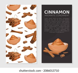 Cinnamon Spice Sticks and Aromatic Powder Vector Template