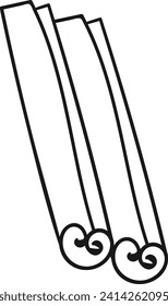 Ilustración de vectores en lino de especias de canela