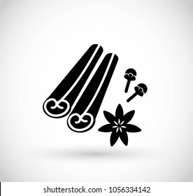 Cinnamon and spices vector icon