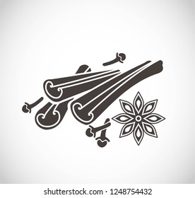 Cinnamon and spices vector icon