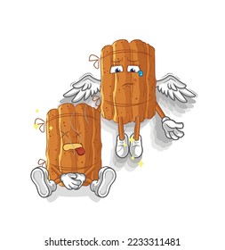 the cinnamon spirit leaves the body mascot. cartoon vector