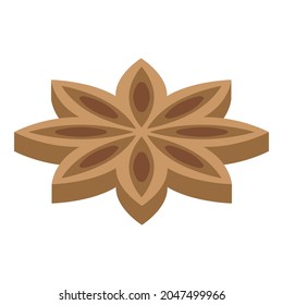 Icono de estrella de canela. Isométrico del icono del vector estrella de canela para el diseño web aislado en fondo blanco