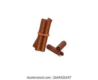  cinnamon stick bundle icon 3d illustration render