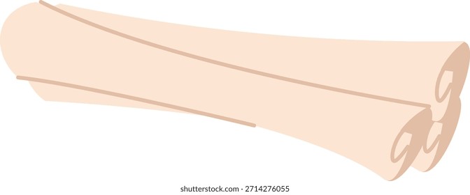 Feixe de pau de canela laminado e amarrado junto com linhas limpas e sombreamento suave. Símbolo de tempero, aroma, calor, cozedura e sabor natural. Ilustração de vetor de desenhos animados.