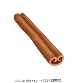 cinnamon stick cartoon. food spice, plant powder, cinamon dry, brown cooking, healthy dessert cinnamon stick isolated vector illustration