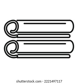 Zimtstangen-Symbol-Umrandung Vektorgrafik. Aroma-Gewürz. Thinfilamon