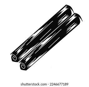 Cinnamon stick icon simple vector. Anise spice. Thin cinamon