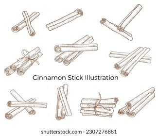 Cinnamon Stick Line Art of Food Label