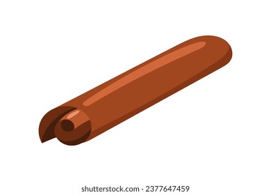 cinnamon stick on a white background. Isolated vector illustration