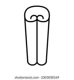 Cinnamon stick outline icon. Canella spice linear style logotype. Black on white background silhouette symbol. Vector design element