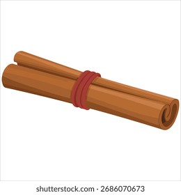 Vara de canela com ilustração vetorial de corda vermelha