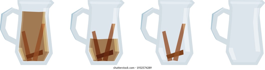 cinnamon stick and tea in the glass jar 