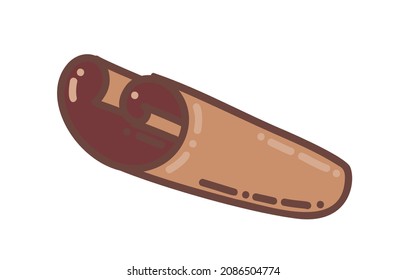 Cinnamon stick. Vector illustration of cinnamon in flat style. Design element for emblem, sign, poster, card, banner, flyer. Aromatic spices or spicy food condiments used in culinary.