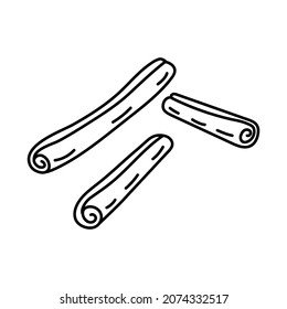 Cinnamon sticks in doodle style. Vector illustration.