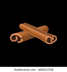 Cinnamon sticks, fragrant spice vector Illustration i on a white background