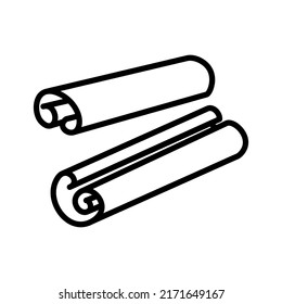 Cinnamon sticks icon. Canella. Spices product. Cooking ingredient. Pictogram isolated on a white background.