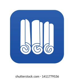 Cinnamon sticks icon digital blue for any design isolated on white vector illustration