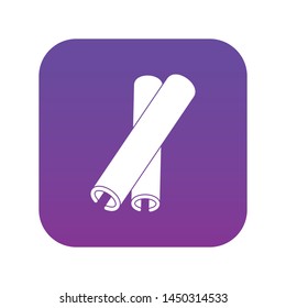 Cinnamon sticks icon digital purple for any design isolated on white vector illustration