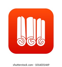 Cinnamon sticks icon digital red for any design isolated on white vector illustration