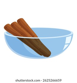 Cinnamon sticks infusing in a glass bowl, creating a warm and inviting aromatic spice preparation