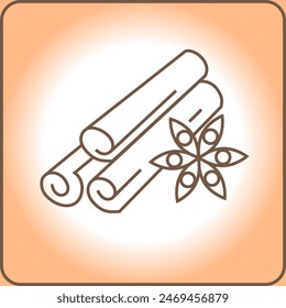 Cinnamon sticks isolated on light background. Vector illustration