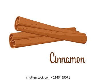 Cinnamon sticks on a white background. Spices.
