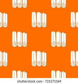 Cinnamon sticks pattern repeat seamless in orange color for any design. Vector geometric illustration