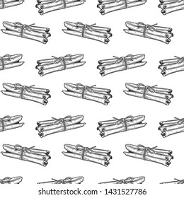 Cinnamon sticks. Vector concept in doodle and sketch style. Hand drawn illustration for printing on T-shirts, postcards. Seamless pattern for textile, paper wrap.