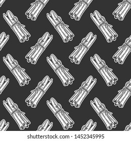 Cinnamon sticks. Vector concept in doodle and sketch style. Hand drawn illustration for printing on T-shirts, postcards. Seamless pattern for textile, paper wrap.