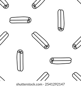 Patrón sin fisuras de garabatos de Vector de palos de canela sobre fondo blanco