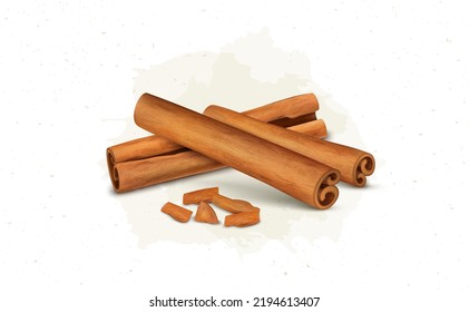 Cinnamon Sticks ilustración vectorial aislada en fondo blanco