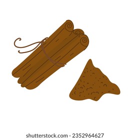 Cinnamon Sticks vector illustration isolated on white background