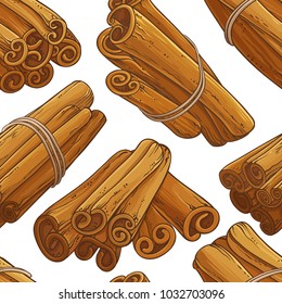 cinnamon sticks vector pattern