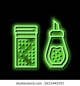 cinnamon and sugar bottle neon light sign vector. cinnamon and sugar bottle illustration