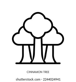 cinnamon tree icon. Line Art Style Design Isolated On White Background