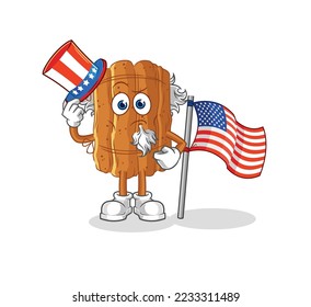 el personaje de cinnamon tío sam. vector de mascota de dibujos animados