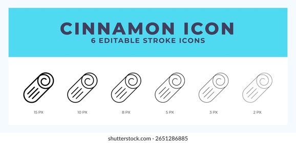 Cinnamon vector icon. With different stroke vector illustration.