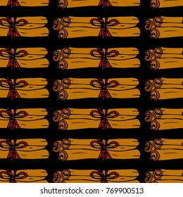 Cinnamon vector illustration. Doodle style. Design, print, decor, textile, paper