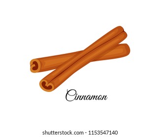 Cinnamon vector illustration isolated on white background.