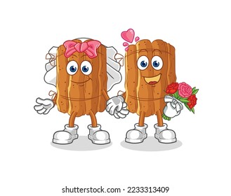 the cinnamon wedding cartoon. cartoon mascot vector