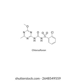 Estrutura esquelética de cinoxato. Ilustração esquemática de composto de filtro UV. Diagrama simples, fórmula química.