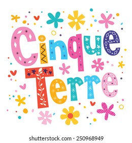 Cinque Terre vector lettering decorative type