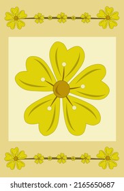 Cinquefoil flowers flat vector wallpaper. Cute cinquefoil flowers cartoon vector wallpaper for graphic design, illustration, and decorative element