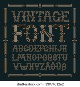 Cintage classic font with ornate frame.