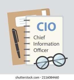 CIO Chief Information Officer written in notebook- vector illustration