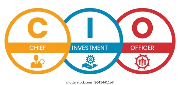 CIO Chief Investment Officer acronym. business concept background. vector illustration concept with keywords and icons. lettering illustration with icons for web banner, flyer, landing page
