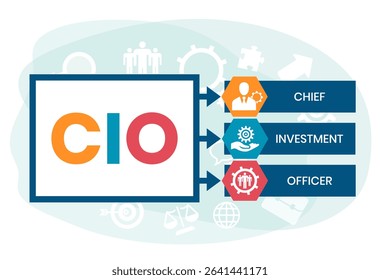 CIO Chief Investment Officer acronym. business concept background. vector illustration concept with keywords and icons. lettering illustration with icons for web banner, flyer, landing page