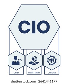CIO Chief Investment Officer acronym. business concept background. vector illustration concept with keywords and icons. lettering illustration with icons for web banner, flyer, landing page