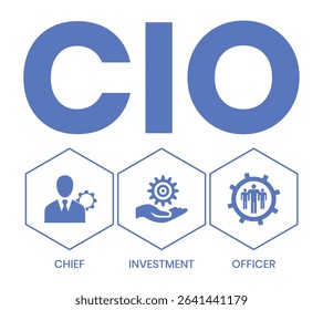 CIO Chief Investment Officer acronym. business concept background. vector illustration concept with keywords and icons. lettering illustration with icons for web banner, flyer, landing page