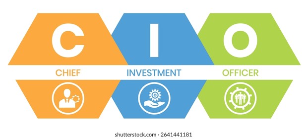 CIO Chief Investment Officer acronym. business concept background. vector illustration concept with keywords and icons. lettering illustration with icons for web banner, flyer, landing page